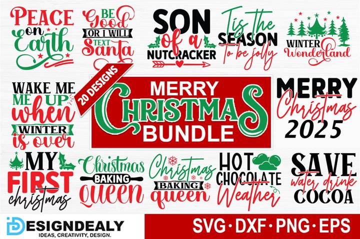 20 Christmas SVG Designs Bundle