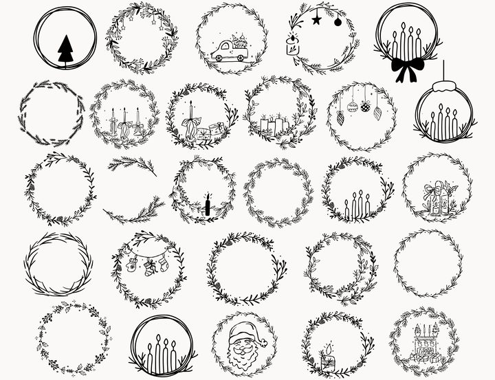 Christmas Wreath Bundle,Christmas Svg Graphic by atdigitaldesigns · Creative Fabrica
