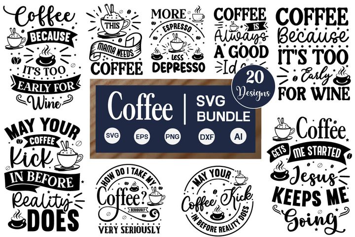 Coffee SVG Bundle, Coffee SVG Quotes Graphic by GraphicPicker · Creative Fabrica