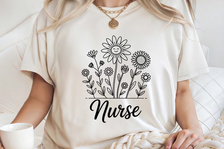 Flower Nurse Shirt SVG Graphic by Arsad Uzzaman · Creative Fabrica