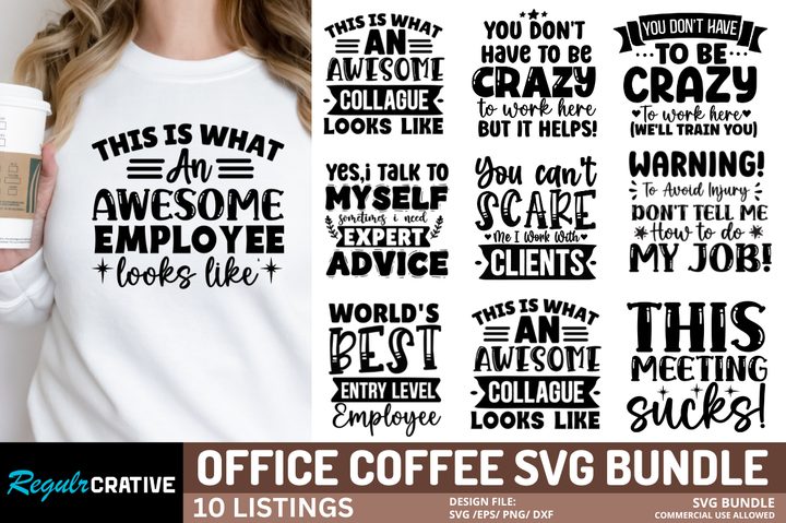 Office Humor SVG Bundle – 10 Designs