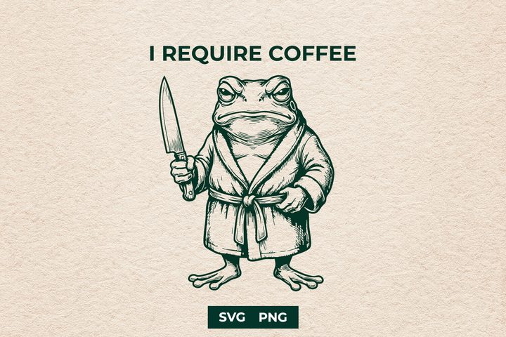 Funny Frog Coffee SVG Grumpy Toad PNG Graphic by juiceboxy · Creative Fabrica