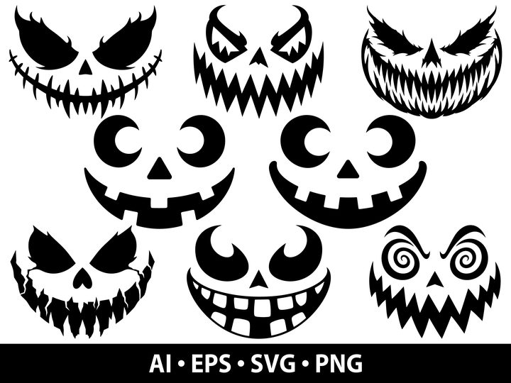 Halloween Pumpkin Face SVG Bundle Graphic by Design Bundle · Creative Fabrica