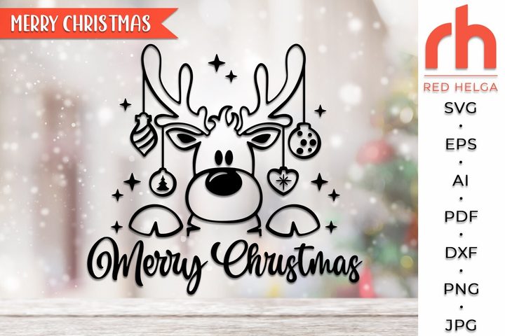 Merry Christmas SVG, Reindeer Baubles Graphic by redhelgaart · Creative Fabrica