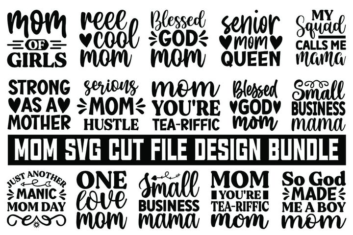 Mom SVG Cut File Design Bundle