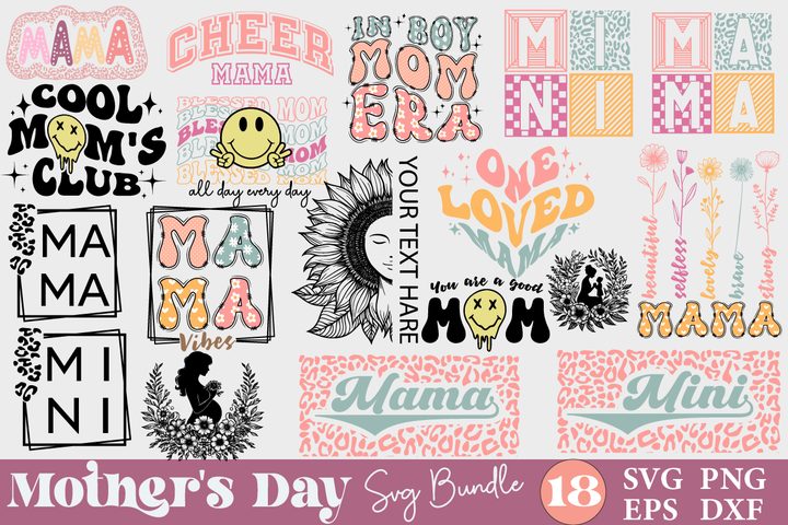 Mothers Day SVG Bundle, Mom Svg Bundle Graphic by Regulrcrative · Creative Fabrica