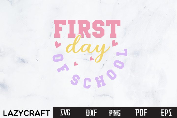 PREPPY HAPPY FIRST DAY of SCHOOL SVG PNG Graphic by LazyCraft · Creative Fabrica