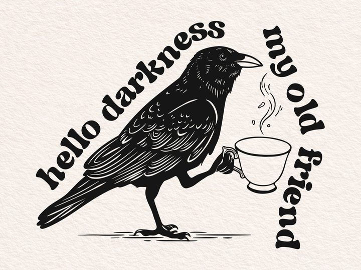 Raven Crow Coffee Svg, Halloween Svg Graphic by SvgModes · Creative Fabrica