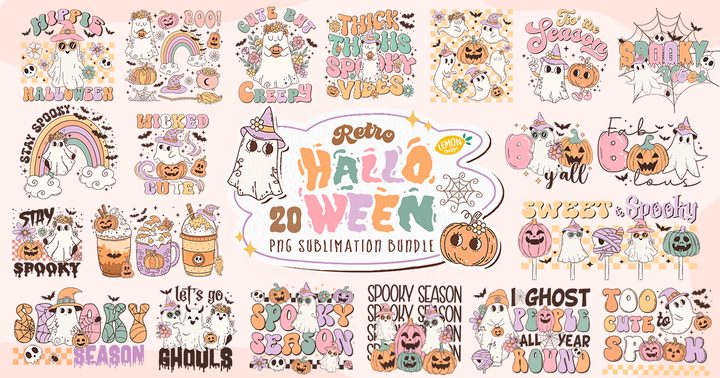 Retro Halloween Sublimation Bundle