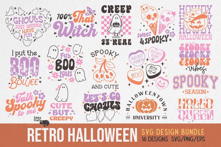 Retro Halloween SVG Bundle