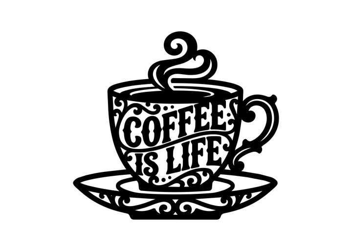 Signature Coffee SVG Cut Graphic by Platinum Monograms · Creative Fabrica