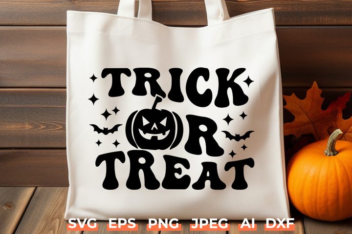 Trick or Treat Retro Halloween SVG Graphic by juiceboxy · Creative Fabrica