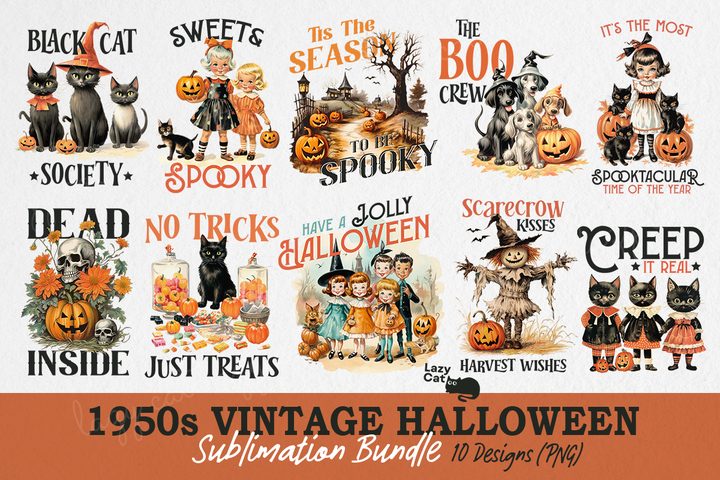 Vintage Halloween Sublimation Bundle