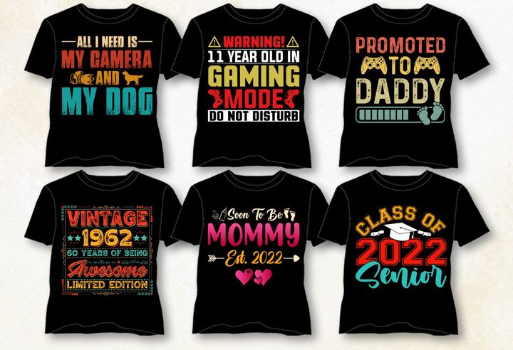 Vintage Typography Tee Bundle